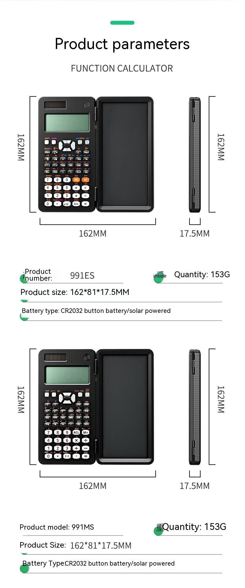 2 In 1 Foldable Scientific Calculators Handwriting Tablet