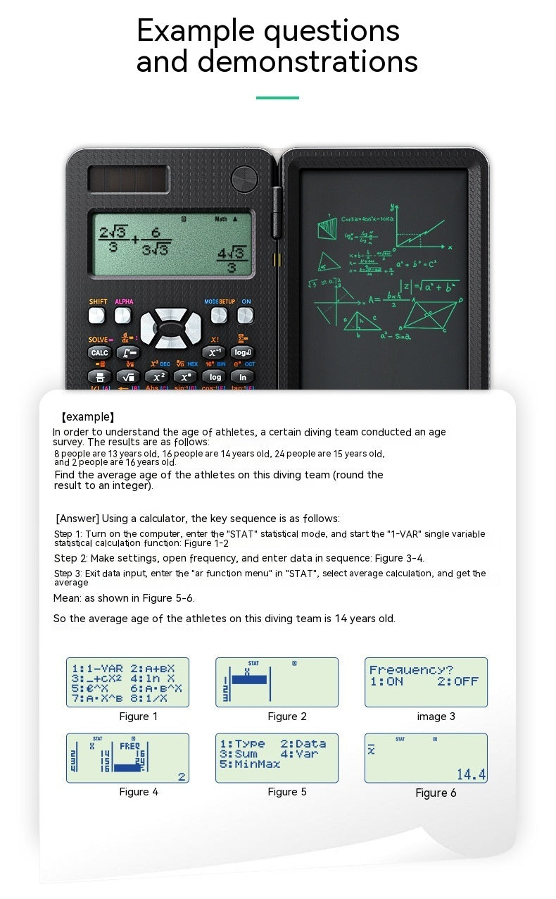 2 In 1 Foldable Scientific Calculators Handwriting Tablet