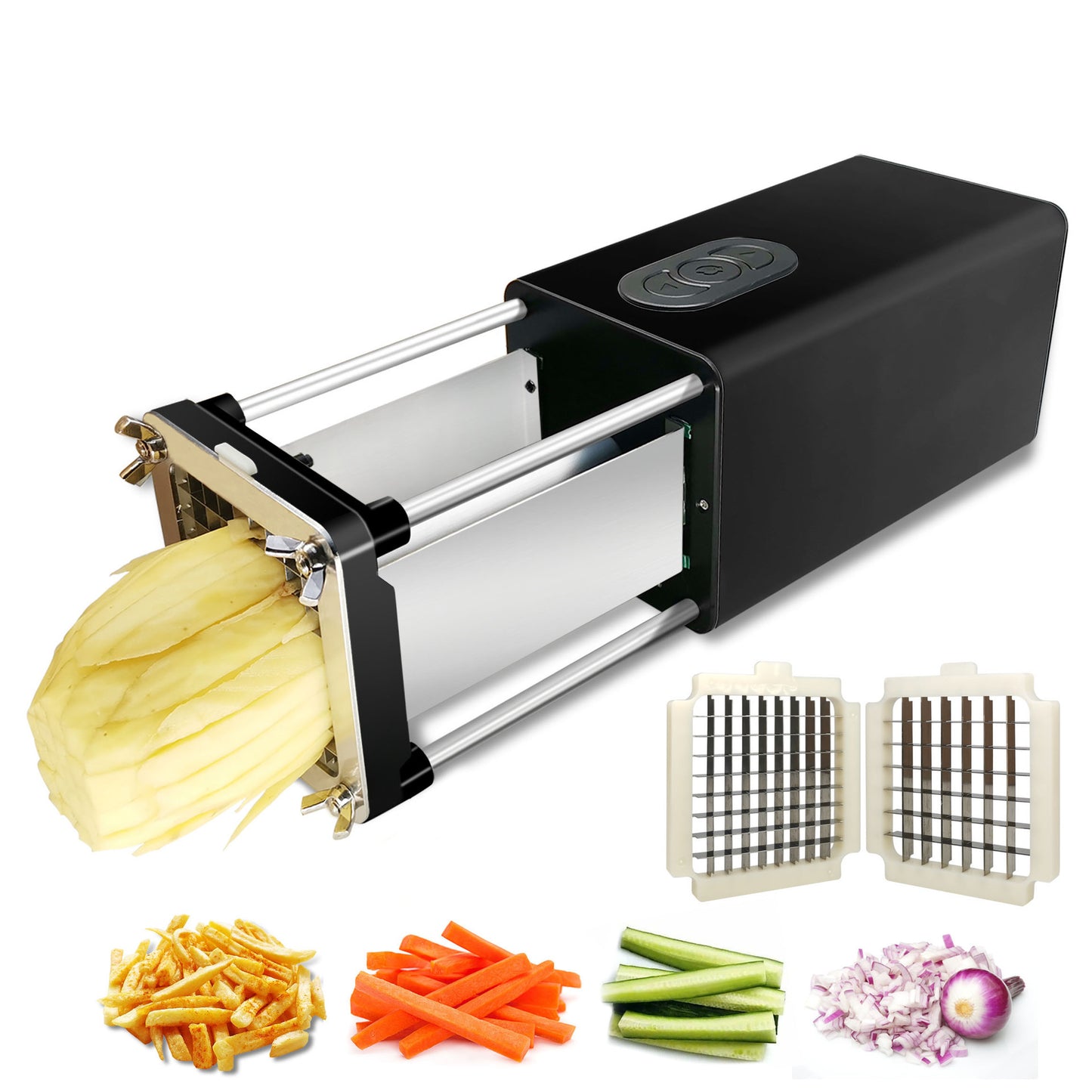 Electric French Fry Cutter With Blades Stainless Steel Vegetable Potato Carrot For Commercial Household