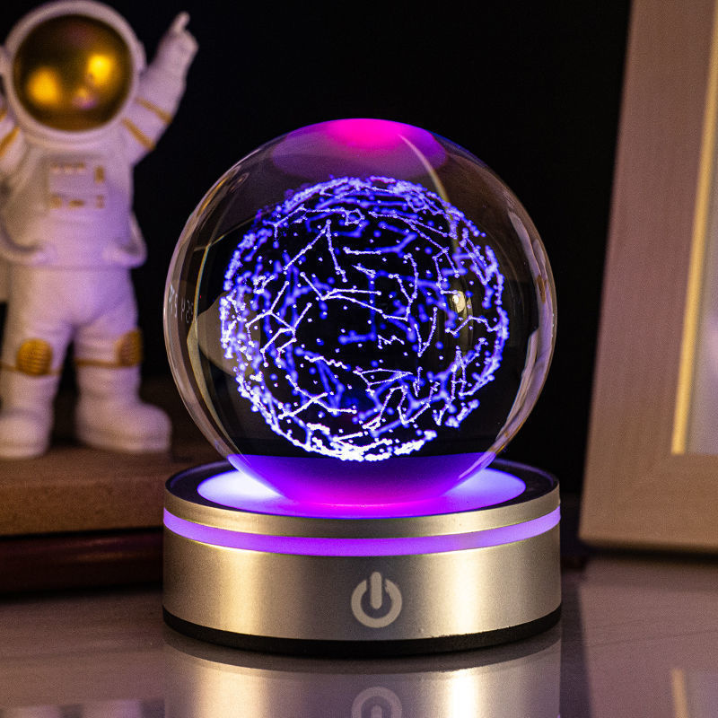 Creative 3D Inner Carving Luminous Crystal Ball