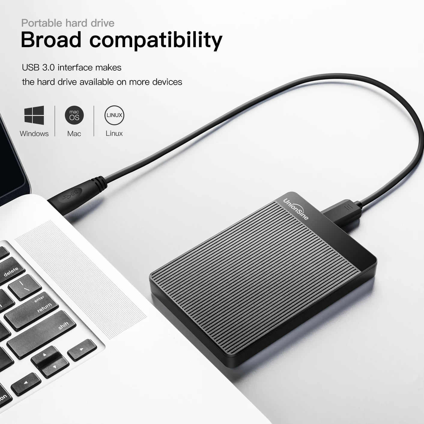 UnionSine HDD 2.5'' Portable External Hard Drive 2tb/1tb/500gb/750gb USB3.0 Storage Compatible for PC,Mac,Desktop,MacBook,Xbox