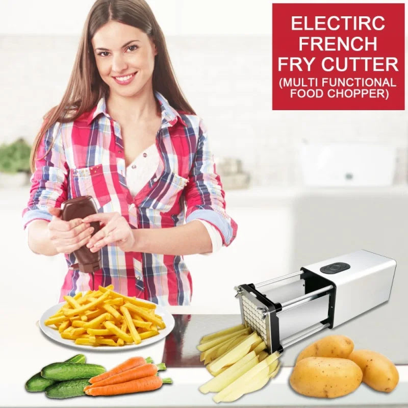 Electric French Fry Cutter With Blades Stainless Steel Vegetable Potato Carrot For Commercial Household